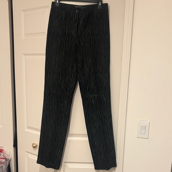 Women's Black Zebra Pattern Corduroy Pants